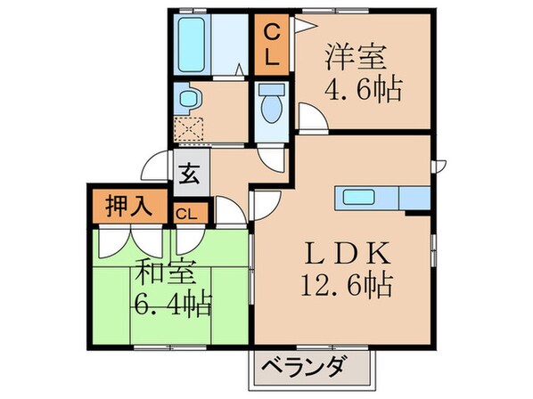 カサベルデ秋桜Ａの物件間取画像